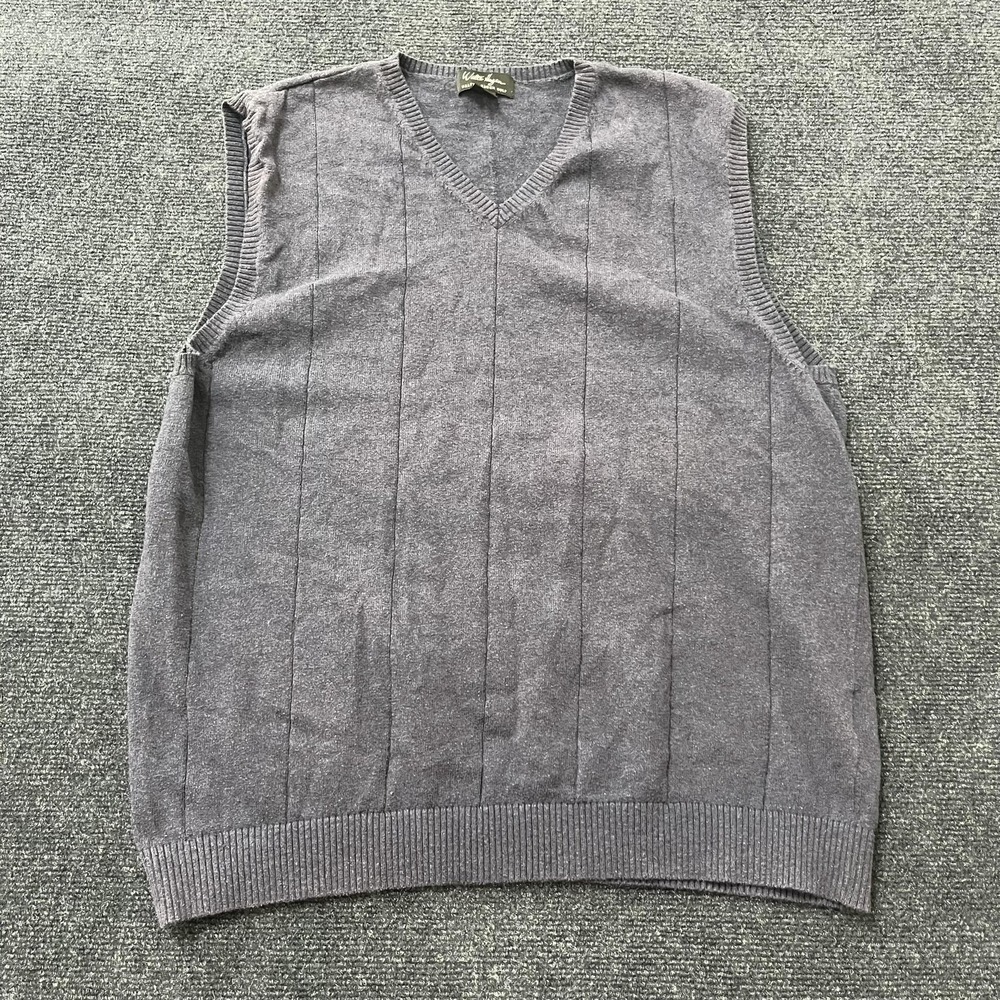Walter Hagen Sweater Vest Mens Medium Gray V Neck Golf Knit Pullover Casual
